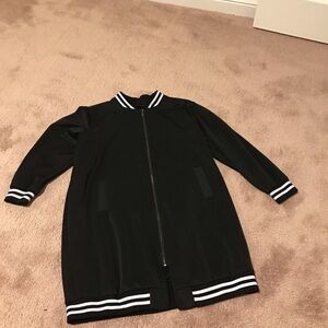 Stylish Black Bomber Jacket for Women, can be worn as a dress also